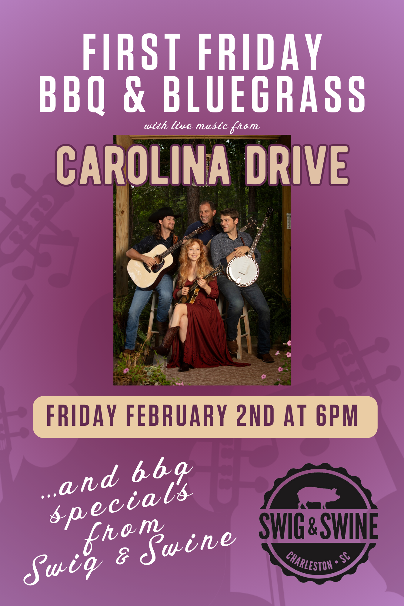 First Friday BBQ & Bluegrass with Carolina Drive